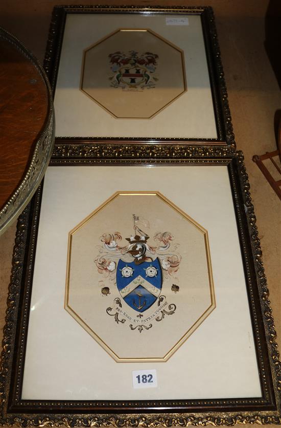 Pair armorial pictures